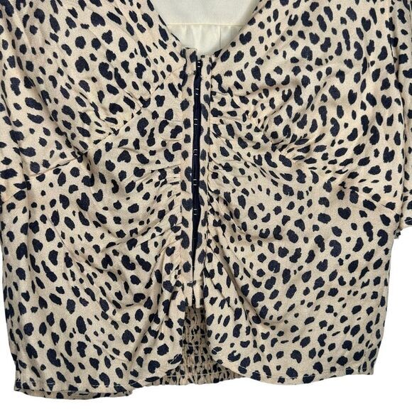 Urban Outfitters Urban Romantics animal print polka dot crop Blouse size small - Picture 4 of 8